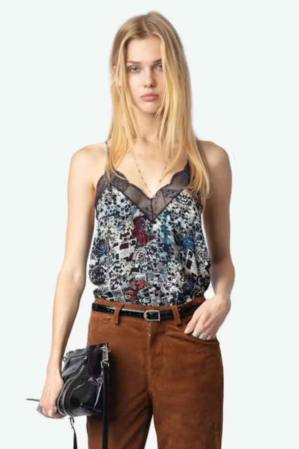 Christy Camisole Soft Butterflies Encre