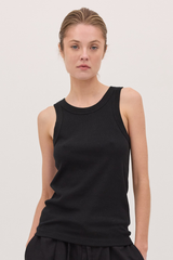 The Ribbed Tank Black