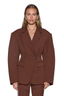 Dare Cinched Blazer Chocolate