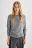 Cashmere Crewneck Cardigan Grey Marle