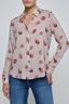 Holly Blouse Taupe Dark Red Faded Kiss