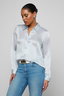 Tyler Long Sleeve Blouse Pale Mist Blue