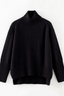 Tiber Chunky Hi-Lo Hem Polo Black
