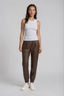 Lauren Leather Joggers Chestnut