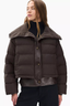 Gloria Mixed Media Puffer Jacket Brown
