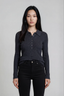 Wool Polo Dark Gray