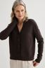 Cashmere V-Neck Cardigan Bitter Chocolate