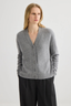 Cashmere V-Neck Cardigan Grey Marle