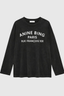 Ivan Long Sleeve Paris Stencil Washed Black