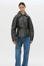 Oreno Croc Belted Jacket Charcoal