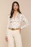 Tyler Silk Blouse Vintage White/ Gold Heart Stud