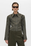 Tarn Fitted Stripe Shirt Dark Emerald