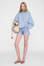 Harvey Sweatshirt Letterman Washed Light Blue