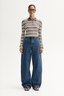 Ana Knit Polo Chocolate Stripe