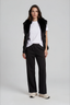 Reversible Silk to Fox Vest Black