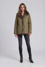 Reversible Coat with Rabbit Fur Army