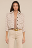 Jia Cropped Tweed Jacket Ivory/ Pink/ Dark Brown/ Silver Tweed