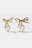 Bow Pearl Studs Gold Plated Mix