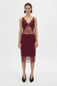 Cora V Neck Lace Bodysuit Burgundy
