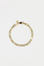Figaro Paperclip Bracelet Gold Plated 19cm