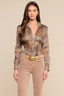 Nina Blouse Brown Multi Houndstooth Key