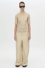Aubrey Elbow Sleeve Rib Top Latte