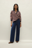Harlow Oversized Polo Cila Stripe Navy