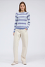 Teresa Rib Stripe Crew Light Blue