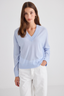 Featherlight Cashmere V-Neck Pale Blue