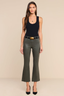 Kendra Coated Cropped Jean Ash Olive