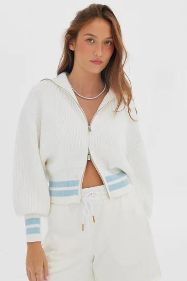 The It Knit Cardigan White/Pale Blue