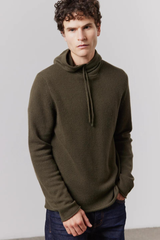 Unisex Cashmere Hoodie Khaki