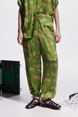 Dice Silk Pant Forest