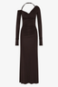 Court Long Sleeve Maxi Dress Dark Chocolate