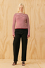 Emma Knit Long Sleeve Burgundy Pink Stripe