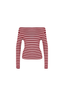 Emma Knit Long Sleeve Burgundy Pink Stripe