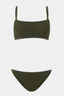 Iris Bikini Gold Hoops Metallic Khaki