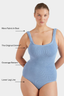Coverage Square Neck Swim Cornflower