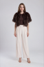 Knitted Fox Bolero Jacket Brindle Brown