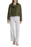 Jamie Cropped Trench Army Green