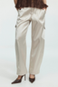Ardena Satin Cargo Pant Vanilla