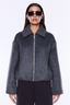 Maeve Wool Blend Bomber Grey