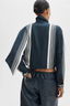 Krista Striped Silk Jacket Scarf Print