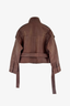Alya Cinch Leather Jacket Tan