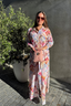 Cameron Long Shirt Dress Light Pink Multi Large Postcard Print