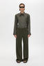 Tarn Fitted Stripe Shirt Dark Emerald