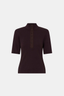 Aubrey Elbow Sleeve Rib Top Hickory