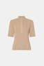 Aubrey Elbow Sleeve Rib Top Latte