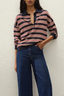 Harlow Oversized Polo Cila Stripe Navy