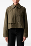 Jamie Cropped Trench Army Green